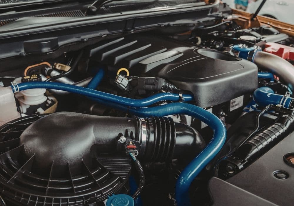 Spotless detailed engine bay after professional engine bay cleaning in Vancouver