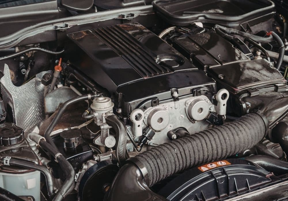 Degreased and dressed engine bay — mobile engine bay detailing result in Vancouver BC