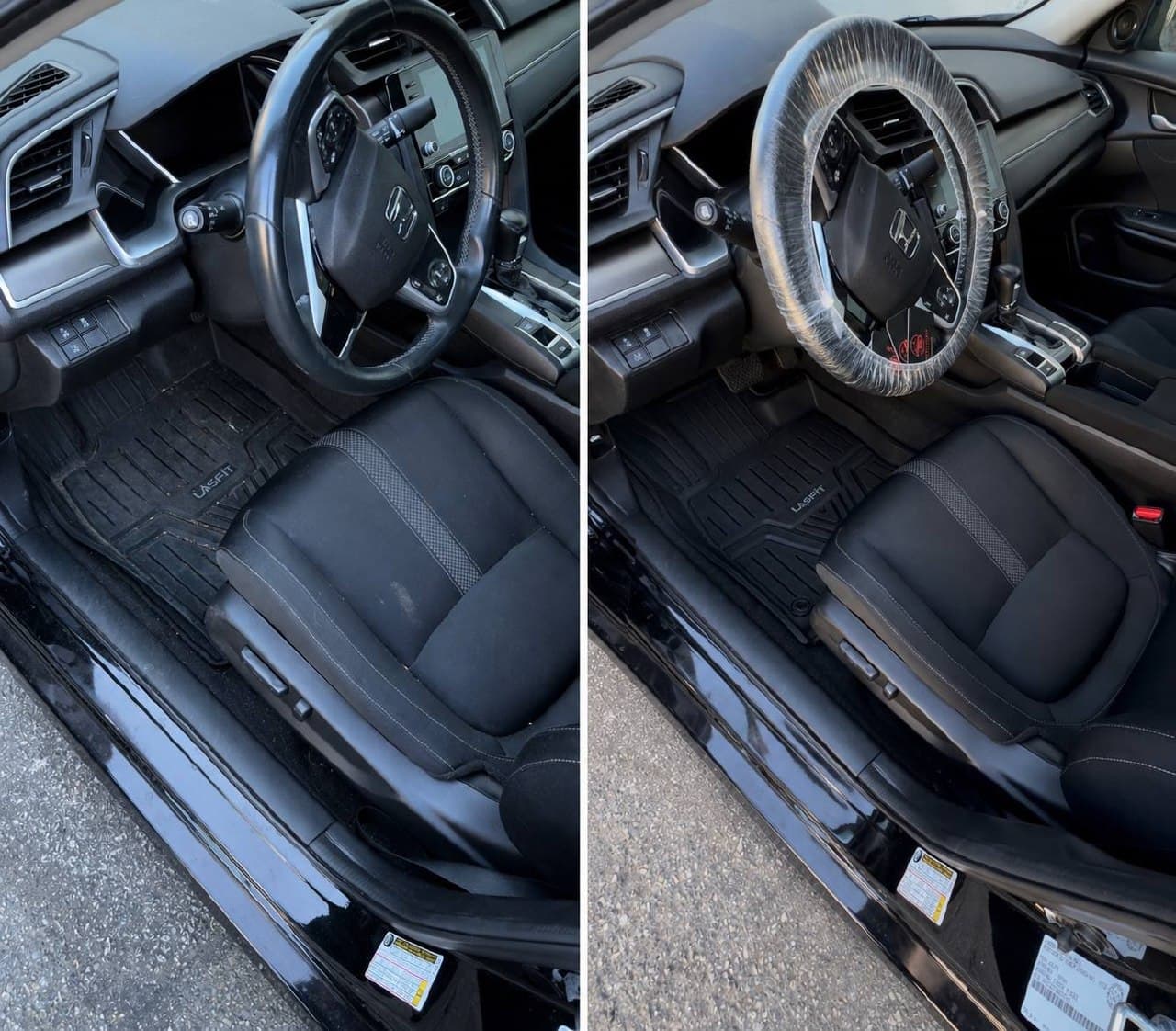 Metro Vancouver car interior before and after a mobile detail — how much car detailing costs in Vancouver